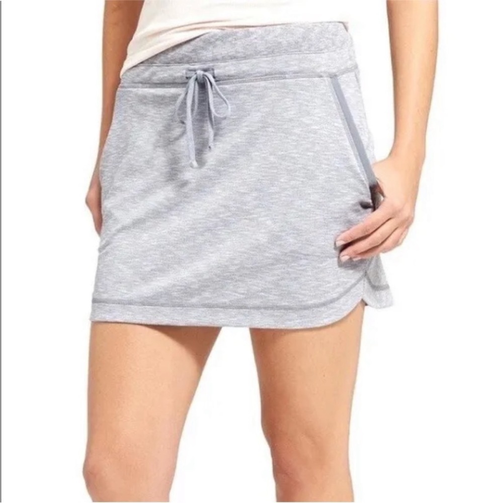 Althleta Techie Terry Cotton Mini Skirt in Heather Gray Size Large